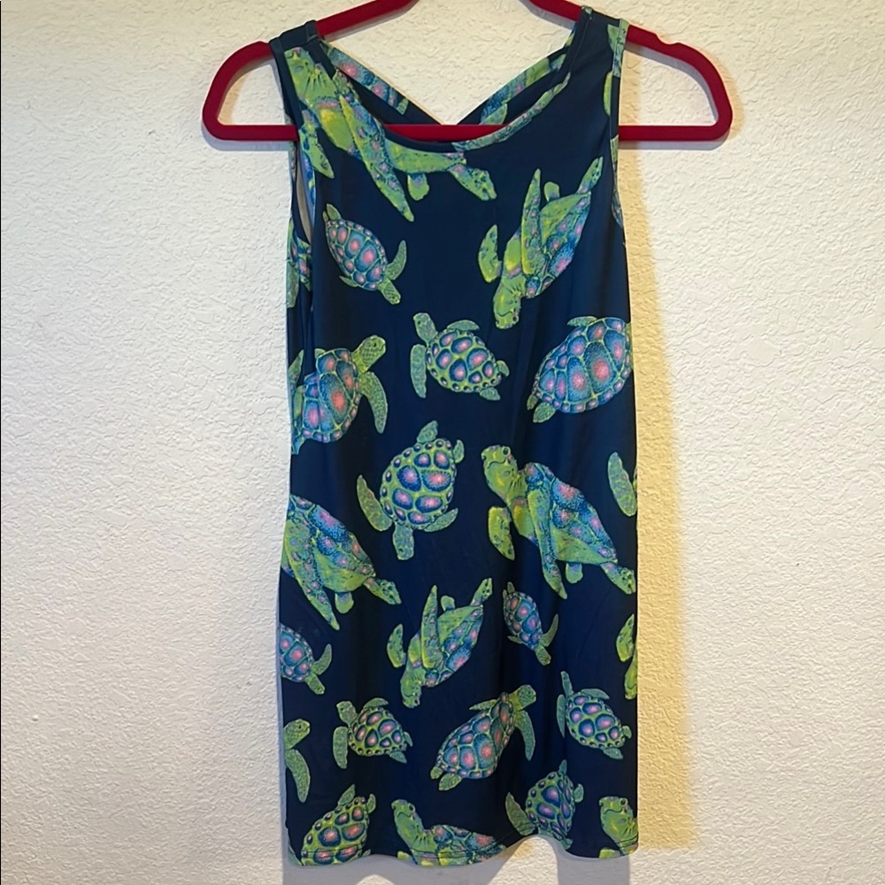 Simply Southern Blue Dress with Colorful Turtles